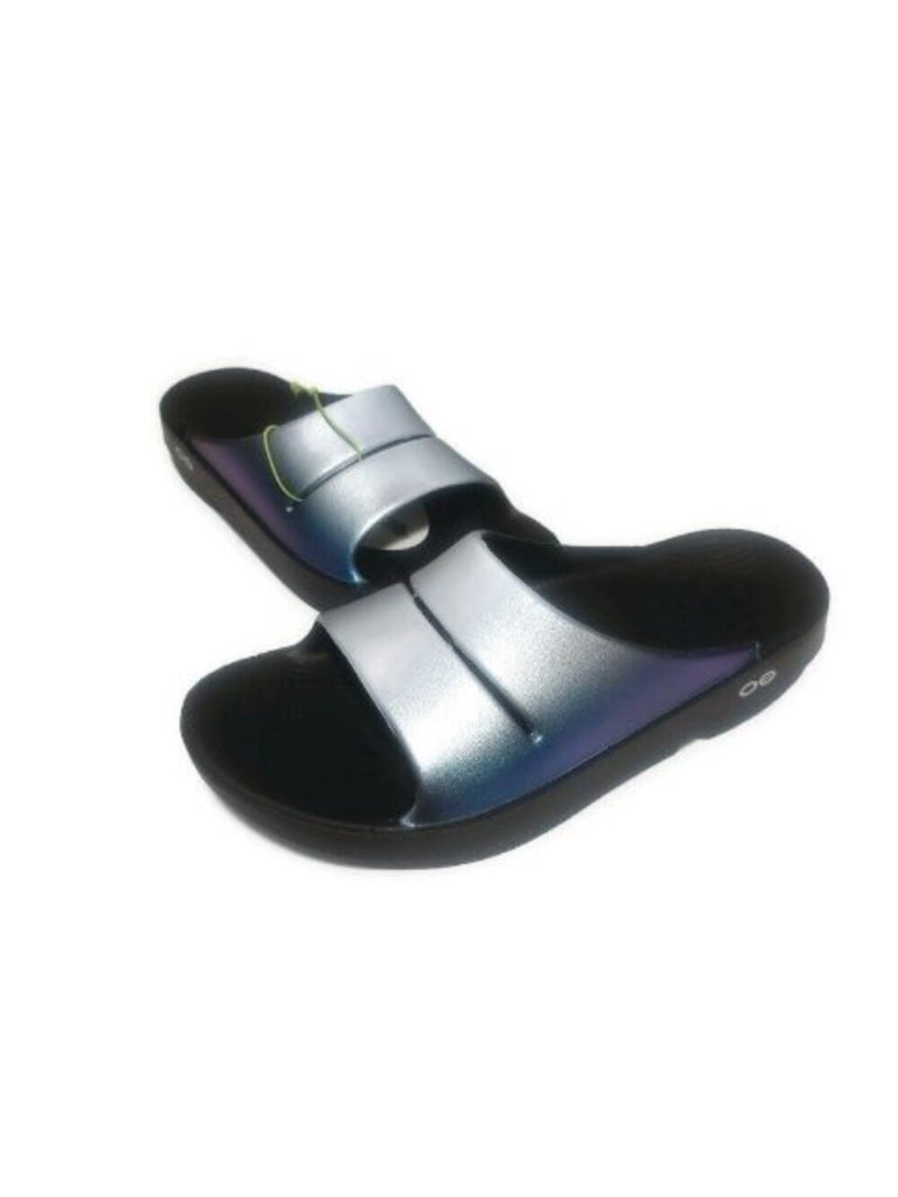 OOFOS Ooahh Luxe Recovery Slide Womens Size 8 EU 39 Sandal Metallic Frost Shoe T - Picture 4 of 9